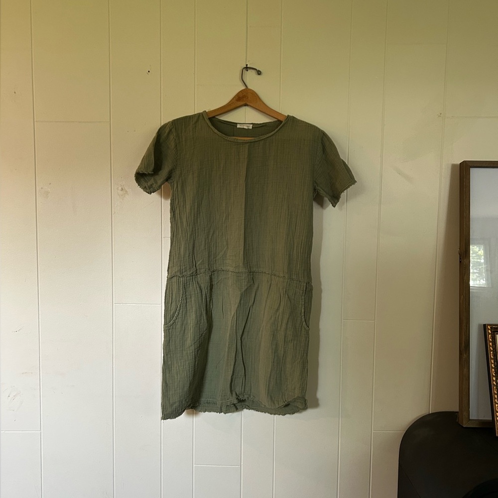 Olive Green Short Sleeve Dress size small